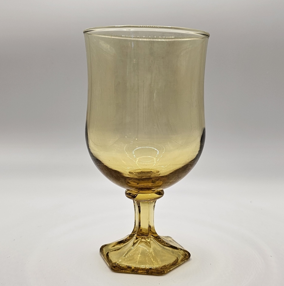 Set Of 4 Vintage Anchor Hocking 'Flair' 6 Inch Honey Goblet